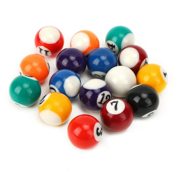 16PCS Mini Billiard Balls Set, 2.5cm/0.98inch for Children Recreation Games