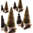 thumbnail image 1 of 16PCS Mini Christmas Sisal Trees, Desktop Miniature Christmas Tree Pine Tree with Wood Base, Bottle Brush Trees for Winter Snow Miniature Scenes Xmas Tabletop Decor, 1 of 6