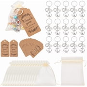 16PCS Nautical Party Favors Anchor & Rudder & Lifebuoy Nautical Theme Hidden Alloy Pendant Keychain with Kraft Paper Price Tag and Organza Gift Bag for Party Decoration