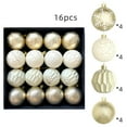 thumbnail image 1 of 16PCS Neutral Christmas Ornaments 2.36 Inch Textured Tree Decor, Shatterproof Matte Glossy Vintage Hanging Balls for Xmas Tree Holiday Party Wedding Decorations, 1 of 7