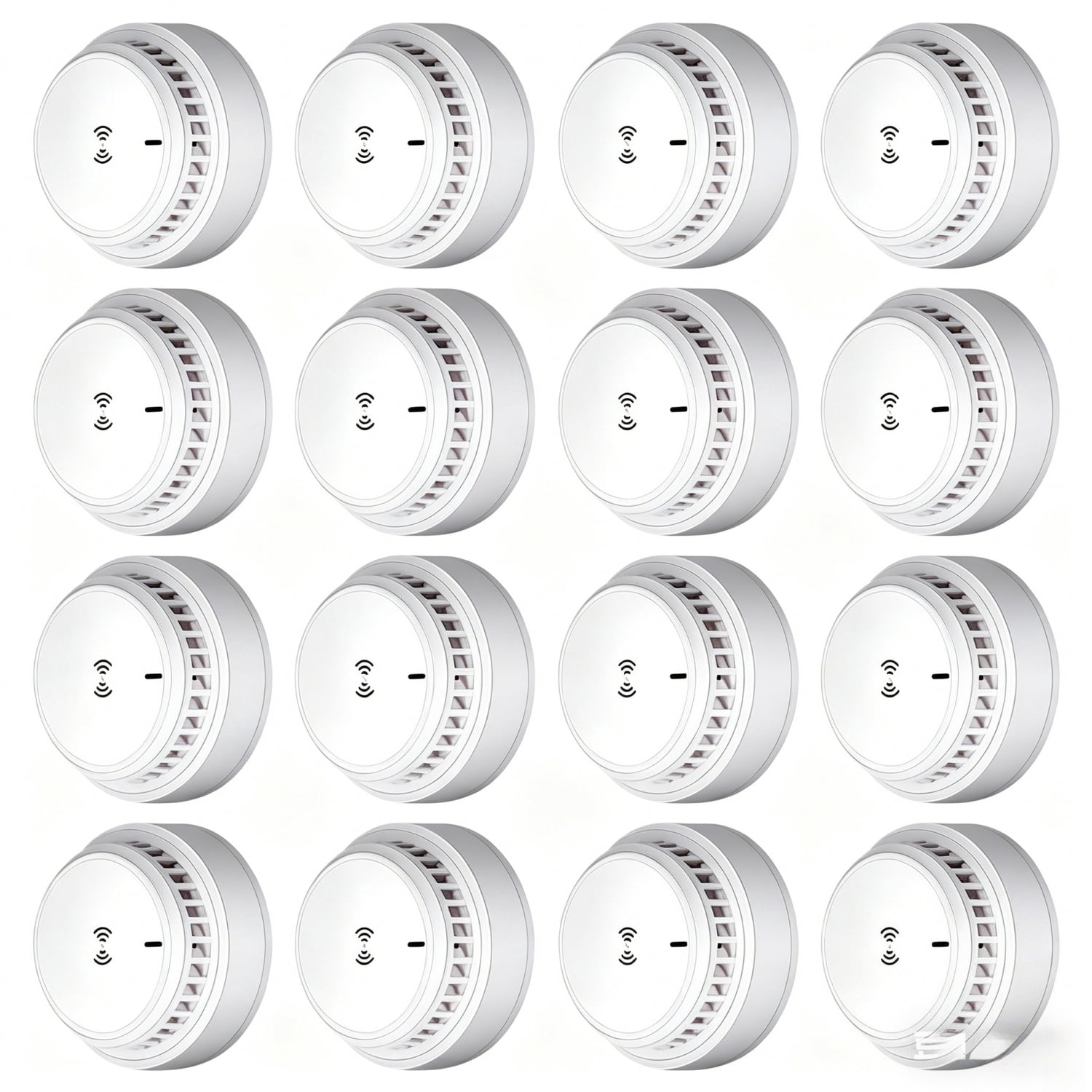 16PCS Photoelectric Smoke Alarm Detector, Home Fire Safety Sensor Alert, 3V AA Battery Operated, No Wiring Required