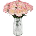 thumbnail image 1 of 16PCS Pink Carnations Artificial Flowers 14.8'' Fake Carnation Silk Flowers with Stem Faux Carnations Flowers for Home Table Centerpiece Wedding Decorations Floral Arrangements (Pink Edge), 1 of 14