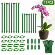 16PCS Plant Stakes,Adjustable Plant Support Stake Suitable for Indoor and Outdoor Plants, 17inch& 11inch Green Plant Stick Support Potted Tomato Peony Lily Rose and Plants Floral Vegetable