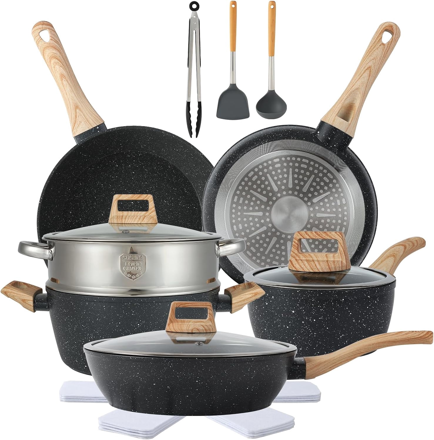 16PCS Pots and Pans Set Non Stick Cookware Set Nonstick with Cooking ...