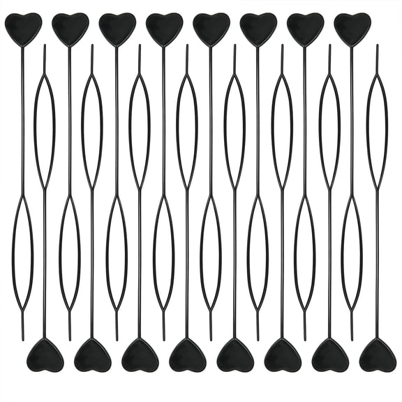 16PCS Quick Topsy Tail Hair Beader Kit  Automatic Bead Loading Tool, Braiding Loop Threader, Ponytail Maker for Girls Kids Hair Styling and Plait Accessories (black)