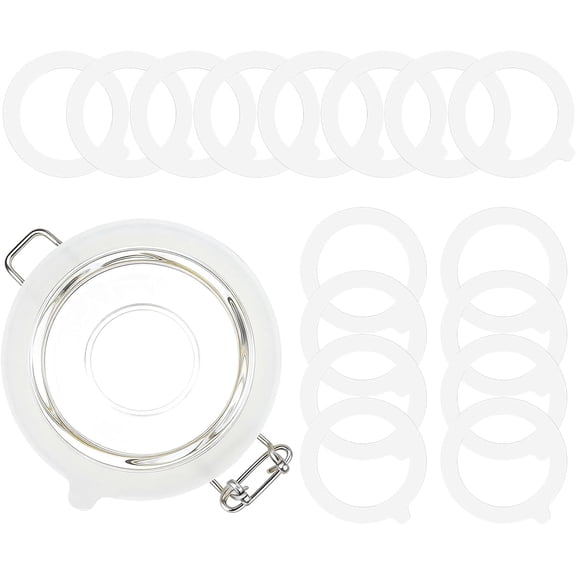 16PCS Rubber Seals for Glass Jars, Airtight Silicone Replacement Gasket,Food-Grade Silicone Gaskets(3.75" Diameter,Fits Mason Jars),Leakproof,Airtight Rings for Food Storage,Canning(White)