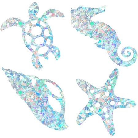 16PCS Sea Animal Window Decals Door Sticker Non Adhesive Vinyl Film Home Sticker