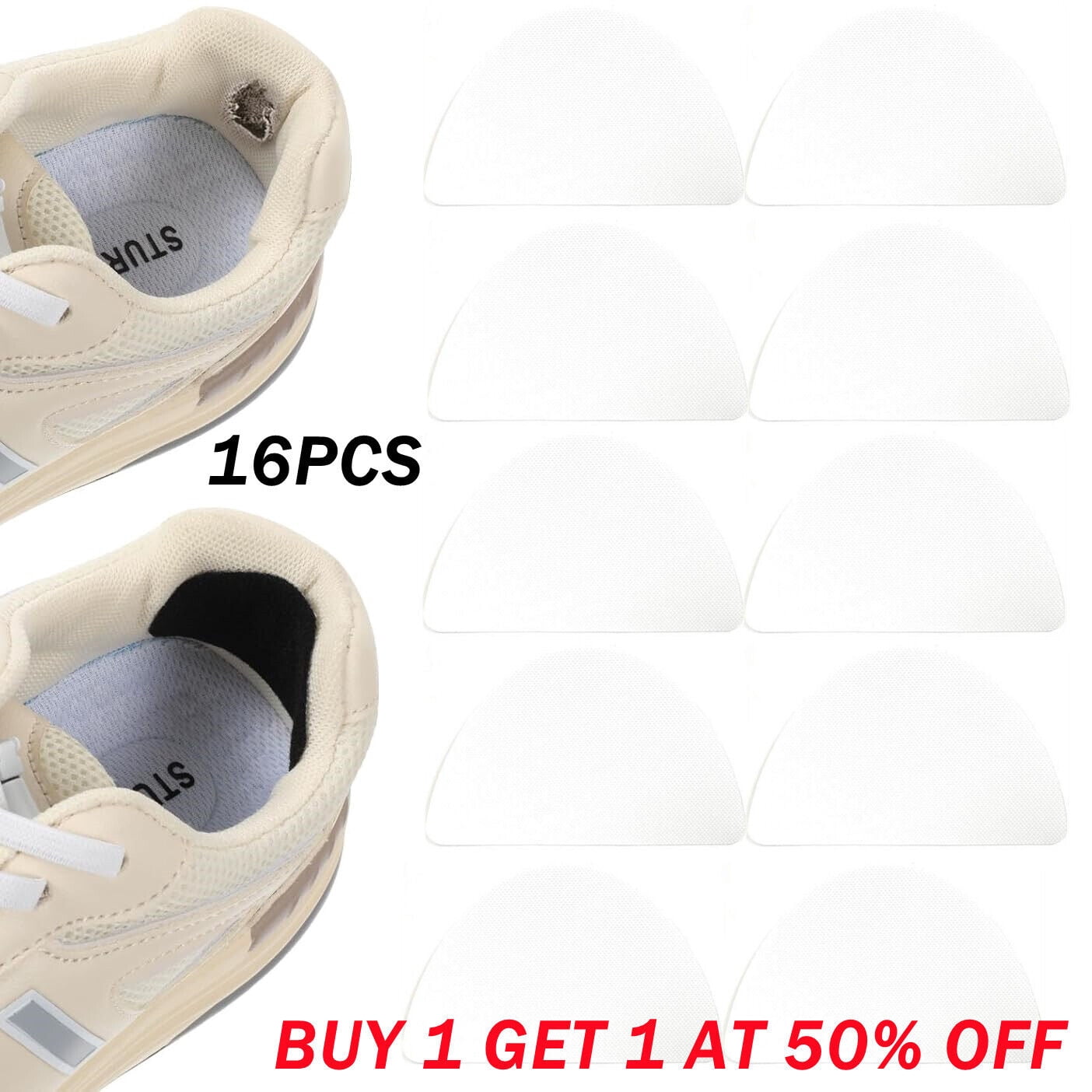 Toe Box Inserts 16PCS Shoe Toebox Toeburst Blowout Hole Prevention Insert/Patch - White ...