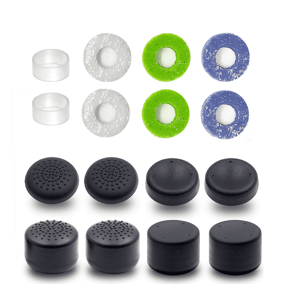 16PCS Silicone Thumb Grips & FPS Aim Rings for PS5, PS4, Switch Pro Controller Grips & Gaming Accessories