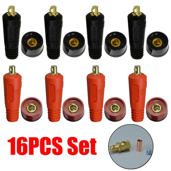 16PCS TIG Welding Cable Panel Connector Socket Set Quick Fitting DKJ10-25