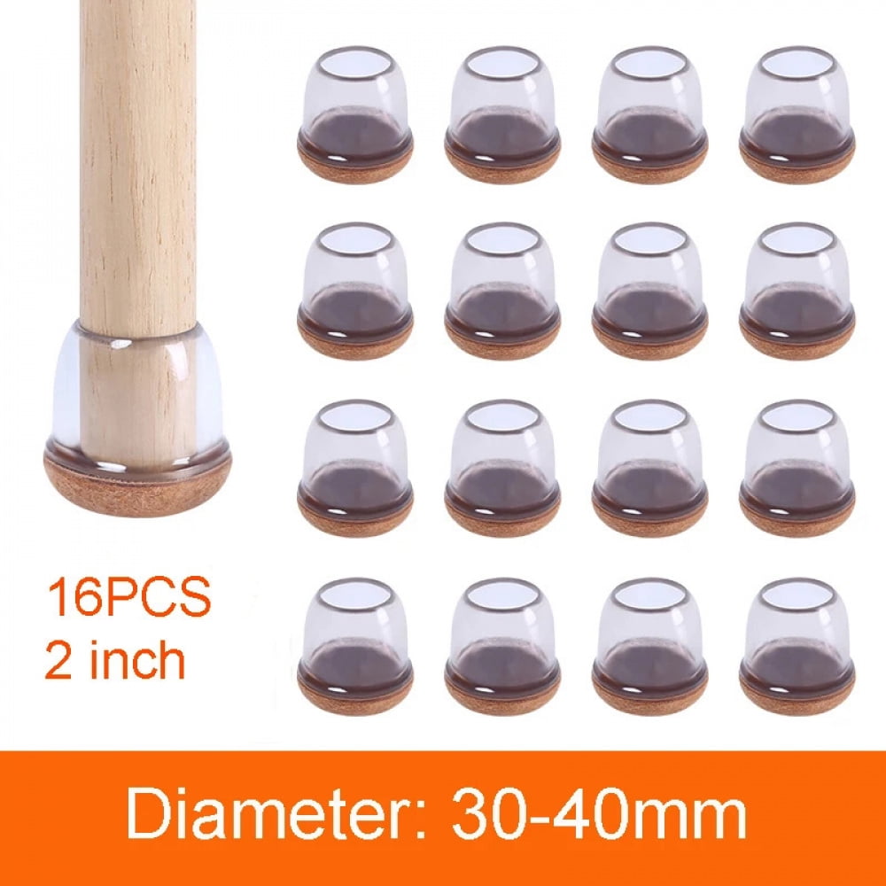 16PCS Transparent Table Chair Leg Protectors Caps Round Square for ...