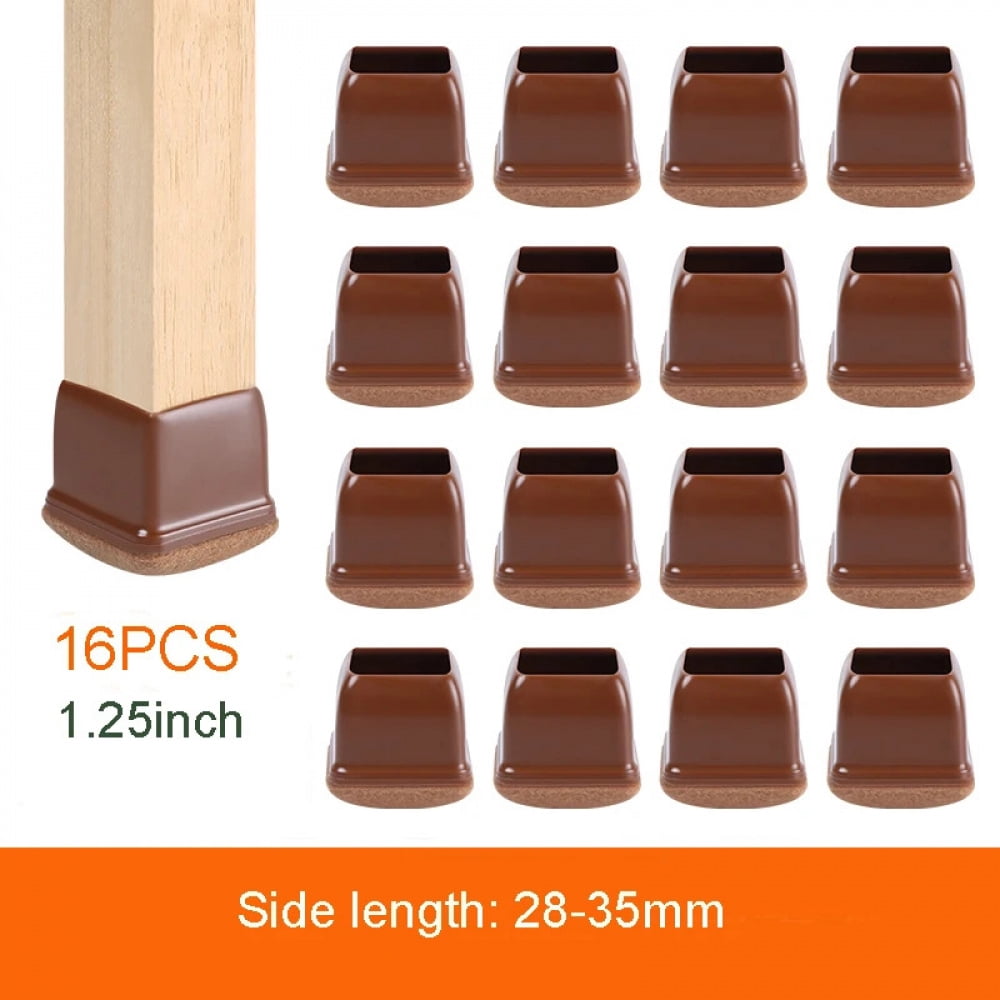 16PCS Transparent Table Chair Leg Protectors Caps Round Square for ...