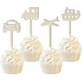 thumbnail image 1 of 16PCS Transportation Cupcake Toppers Wooden Airplane Car Ship Train Cake Toppers for Transportation Traffic Vehicle Party Decorations Birthday Baby Shower Supplies, 1 of 6
