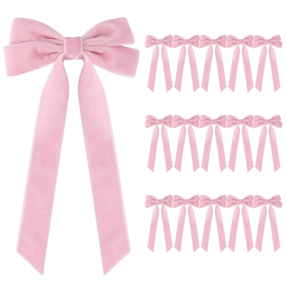 16PCS Velvet Christmas Bows – Small Decorative Bows for Tree, Wreath, Gift Wrap, Candy Bags & Holiday Crafts – Reusable Ribbon Bows
