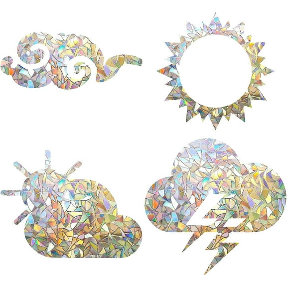 16PCS Weather Window Glass Stickers Glass Clings Static Rainbow Decals Sun Catcher Decorations Non Adhesive Prismatic Vinyl for Prevent Stop Birds