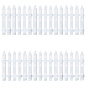 16PCS White Plastic Fence Picket Fence,Christmas Plastic Picket Fence Mini Fence Decoration,Christmas Xmas Tree Wedding Party Decoration ,Miniature Home Garden Border Grass Lawn Edge Fence