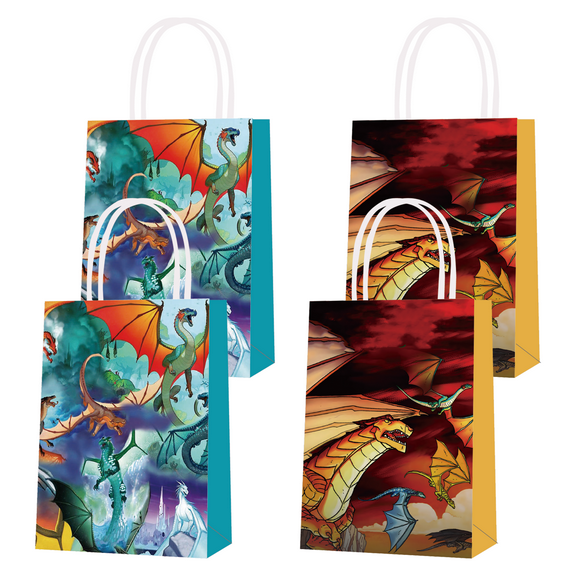 16PCS For Wings of Fire Theme Birthday Party Bags,Birthday Party Decorations Party Favor Bags With Handles Favor Bags Candy Gift Bags for Birthday Party