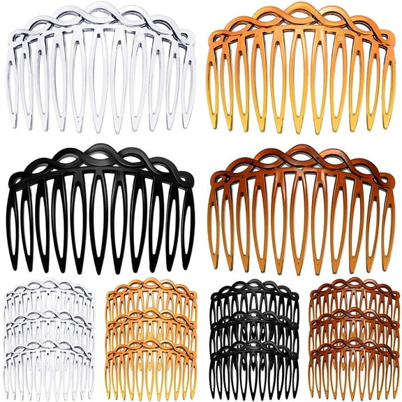 16PCS Women Hair Comb Accessories French Hair Side Combs Plastic Comb Hair Clips Bridal Wedding Veil Teeth Hair Combs