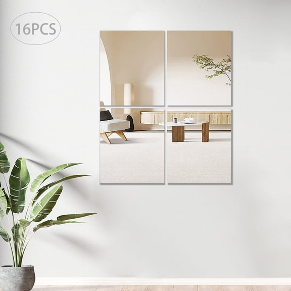 16PCs Shatterproof Mirror Full Length,Mirrors for Wall,Frameless Acrylic Full