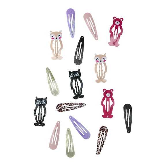Wonder Nation Critter Snap Hair Clip Set, 16-Piece