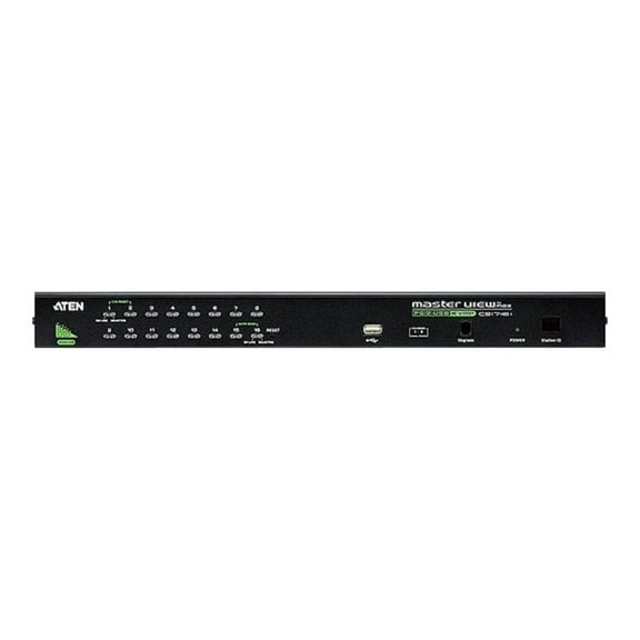 Aten CS1716A 16-Port PS/2 USB KVM Switch-TAA Compliant - 16 x 1 - 16 x SPHD-15 Keyboard/Mouse/Video - 1U - Rack-mountable
