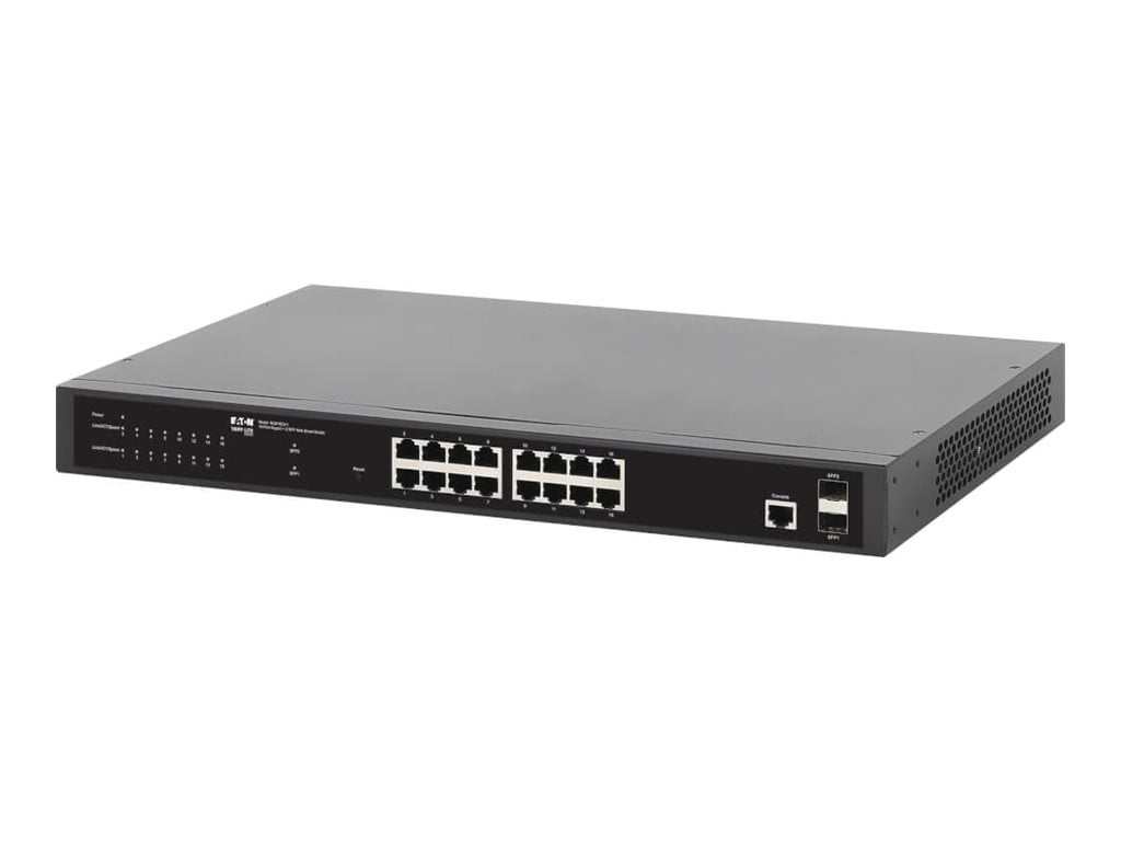 Eaton Tripp Lite series 16-Port Managed Gigabit Ethernet Switch - Layer 2, 1 Gbps, 2x GbE SFP Ports, 1U Rack/Desktop (ngs16c2-1)