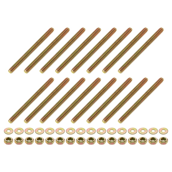 16Pack Fully Threaded Rod, 1/4"x3" Zinc-Plated Carbon Steel with Nuts Washers