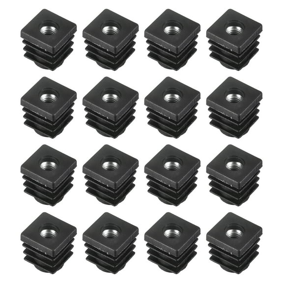 16Pack Inserts for Square Tubes with M6 Thread, for 0.59"x0.59" OD Square Tube Furniture Leg Plug