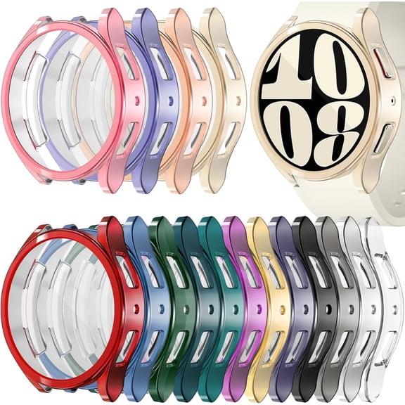 [16Pack] KOMI Compatible with Galaxy Watch 4 40mm Screen Case, Built in Screen Protector, Flexible TPU Full Protection Cover Bumpers Accessories for Samsung Watch 4/5 40 mm 16 * Multicolor