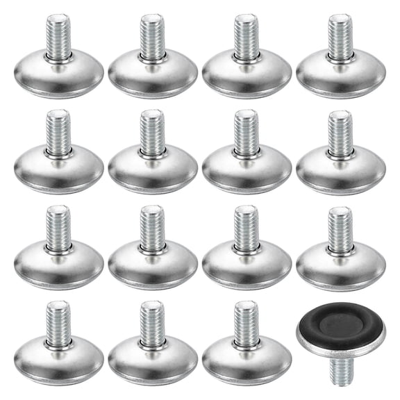 Uxcell 16 pack M8 Thread Furniture Feet Levelers, 28x15mm Adjustable Leveling Screw, Black