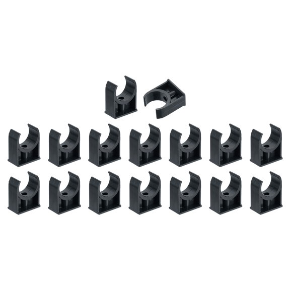 16Pack Water Pipe Clamps Clips, U-Shaped Holder Buckles for 32mm OD, Black