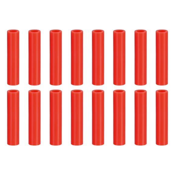 16Pack Silicone Straw Tips, Metal Straw Covers Fit for 8mm/0.31" OD Stainless Steel Straws (Red, 42mm Long）