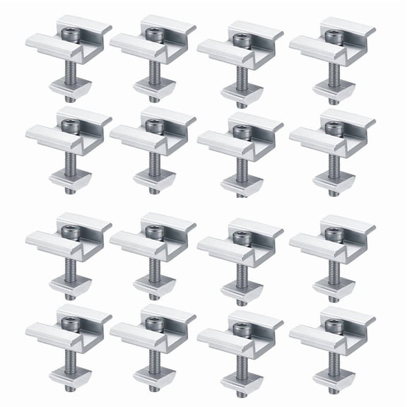 16Pack Solar Panel Mounting Brackets, Solar Panel End Clamps, Centre Clamps, for PV Solar Panel Solar Module 30mm