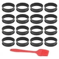 thumbnail image 1 of 16Packs English Muffin Rings Crumpet NONSTICK -Stainless Steel Double Rolled Tart Round Black 3.15 Inch, 1 of 7