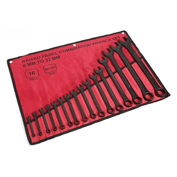 16Pc Raised Panel Combination Wrenches Set 12-Point Metric Wrench Set 6-32mm