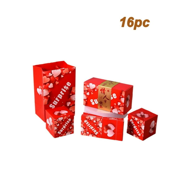 16Pc Valentine's Day Surprise Bounce Box, Foldable Jumping Gift Box, Birthday Proposal Gift, Romantic Gift Packaging, Novelty Surprise Box, Party Gift Box, Fun Creative Unboxing Gift