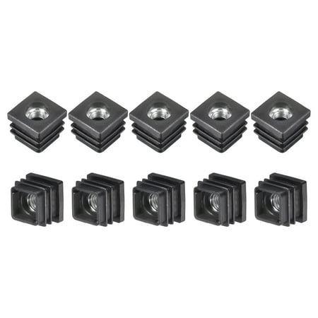 16Pcs 0.98"x0.98" Caster Insert with Thread, Square M8 Thread for Furniture