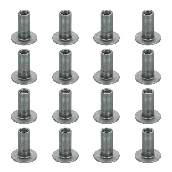 16Pcs 1/4"-20x20mm Brad Hole Tee Nut Carbon Steel Four-Jaw T-Nut Round Base
