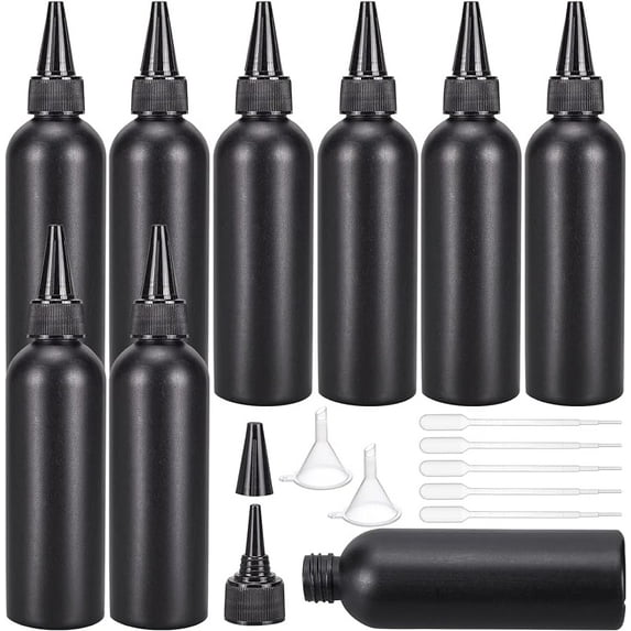 16Pcs 120ml Black Plastic Squeeze Bottles Squeeze Condiment Bottles for Ink Tattoo Liquid Painting Glue