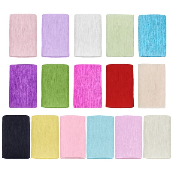 16Pcs 16 Colors Crepe Paper Streamers Rolls Crepe Paper Sheets Flower DIY Kits Rainbow Streamers for Party Decorations Birthday Wedding Decoration