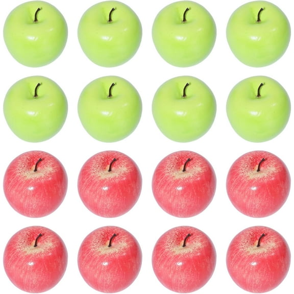 16Pcs 2 Colors Artificial Fruit Simulation Foam Apples Realistic Fruit Artificial Apples for Home Kitchen Photography Party Decoration