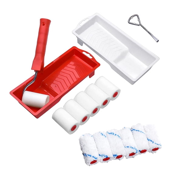 16Pcs 2 Inch Small Paint Roller with 2 Paint Trays, Roller Brush