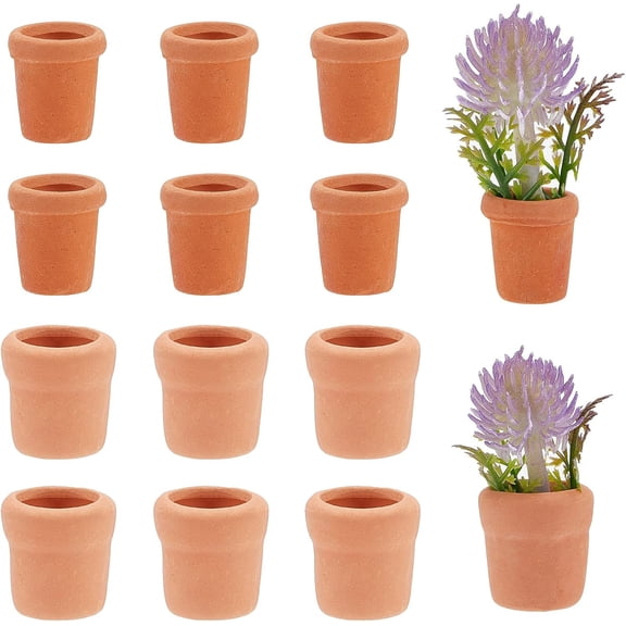 16Pcs 2 Style Mini Clay Pot Fairy Garden Mini Terracotta Pot Clay Ceramic Pottery Planter Cactus Flower Succulent Pot