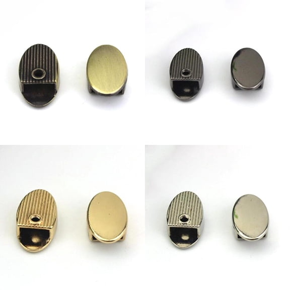 16Pcs 4 Colors Alloy Bag Zipper Stopper Bag Zipper Tail Replacement Accessories Oval Mixed Color 2x1.1cm 4pcs/color