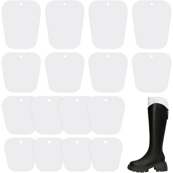 16Pcs 4 Styles PVC Boot Shaper Form Inserts Boots Tall Support Trapezoid WhiteSmoke 200~320x195~260x0.5mm Hole: 20mm 4pcs/style