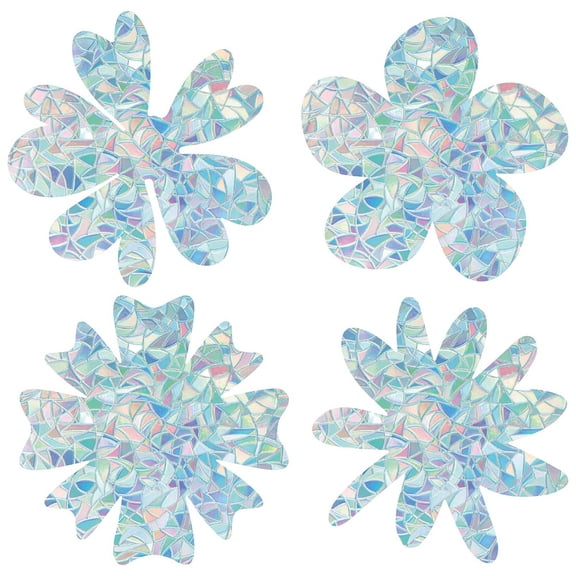 16Pcs 4 Styles Waterproof Plastic Colored Laser Stained Window Film Static Stickers Rainbow Electrostatic Window Decals Leaf 330x830mm diy