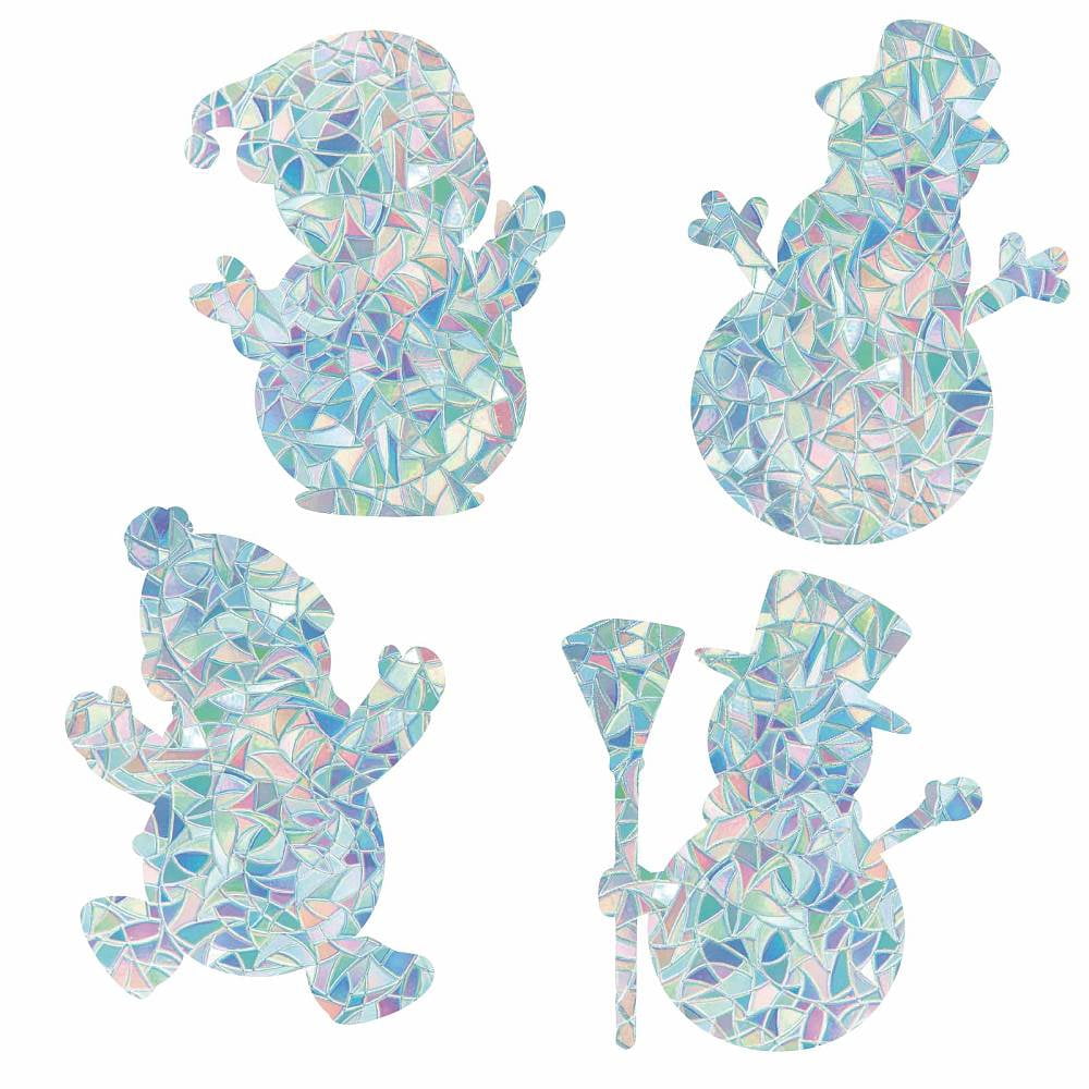 16Pcs 4 Styles Waterproof Plastic Colored Laser Stained Window Film ...