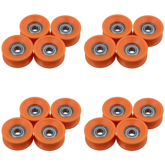 16Pcs 6X30X13mm Plastic Coated Sealed Bearings Steel 606ZZ Deep U Groove Guide Pulley Rail Rolling Bearing Wheel