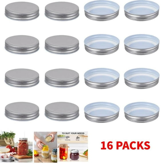16Pcs 70mm Practical Air Tight One-piece Type Tinplate Secure Mason Jar Lids