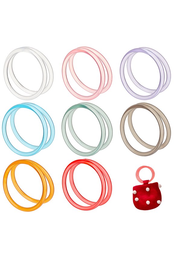 16Pcs 8 Colors Plastic Bag Handles Round Ring Mixed Color 120x10mm Inner Diameter: 100mm 2pcs/color DIY